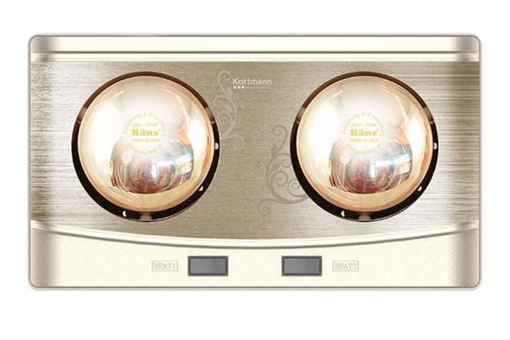 Đèn sưởi nhà tắm 2 bóng treo tường K2B-Q