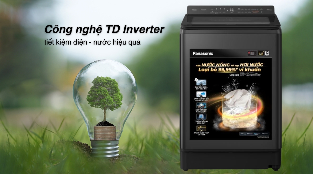 Máy giặt Panasonic Inverter 12.5 kg NA-FD125V4BV - Công nghệ tiết kiệm điện