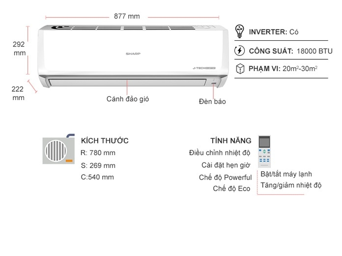 10051478 may lanh sharp inverter 2 hp ah x18zw tskt