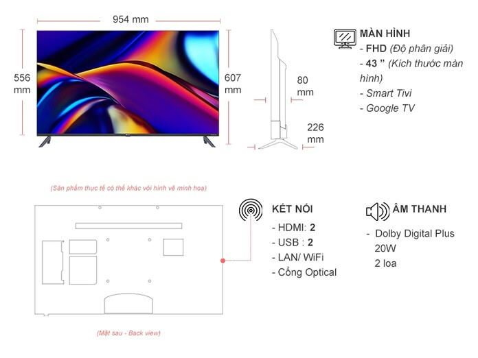 Smart Tivi Casper Full HD 43 inch 43FGK610