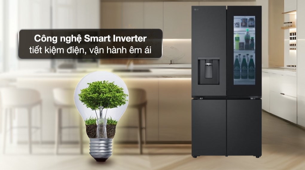 Tủ lạnh LG Inverter 576 lít Multi Door InstaView LFD58BLMAI - Công nghệ tiết kiệm điện Tủ lạnh LG Inverter 576 lít Multi Door InstaView LFD58BLMAI - Công nghệ tiết kiệm điện