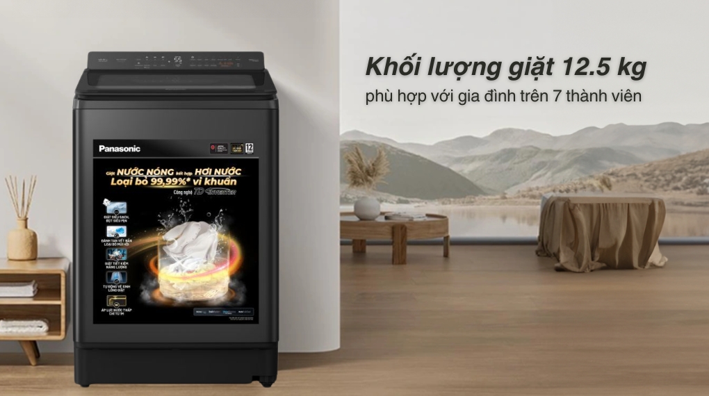 Máy giặt Panasonic Inverter 12.5 kg NA-FD125V4BV - Khối lượng giặt và chương trình