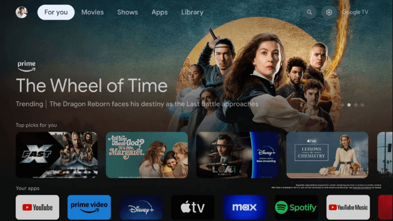 Tivi 55 inch TCL 55C6K sử dụng hệ điều hành Google TV