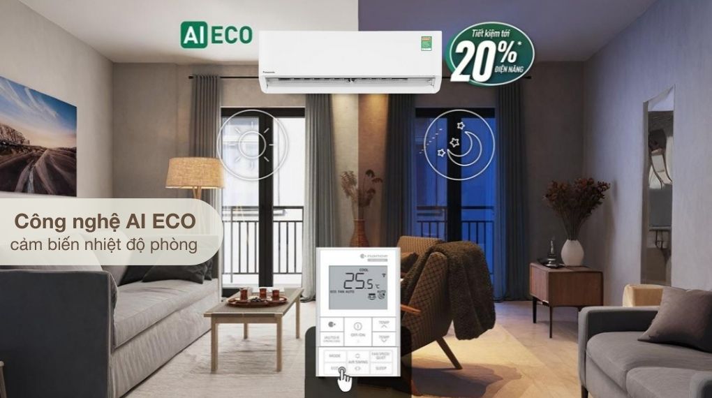 Chế độ Eco tích hợp A.I - Điều hòa Panasonic Inverter 11500 BTU CU/CS-XU12BKH-8 57fe92379240fadaeb0497b1a63f99f1