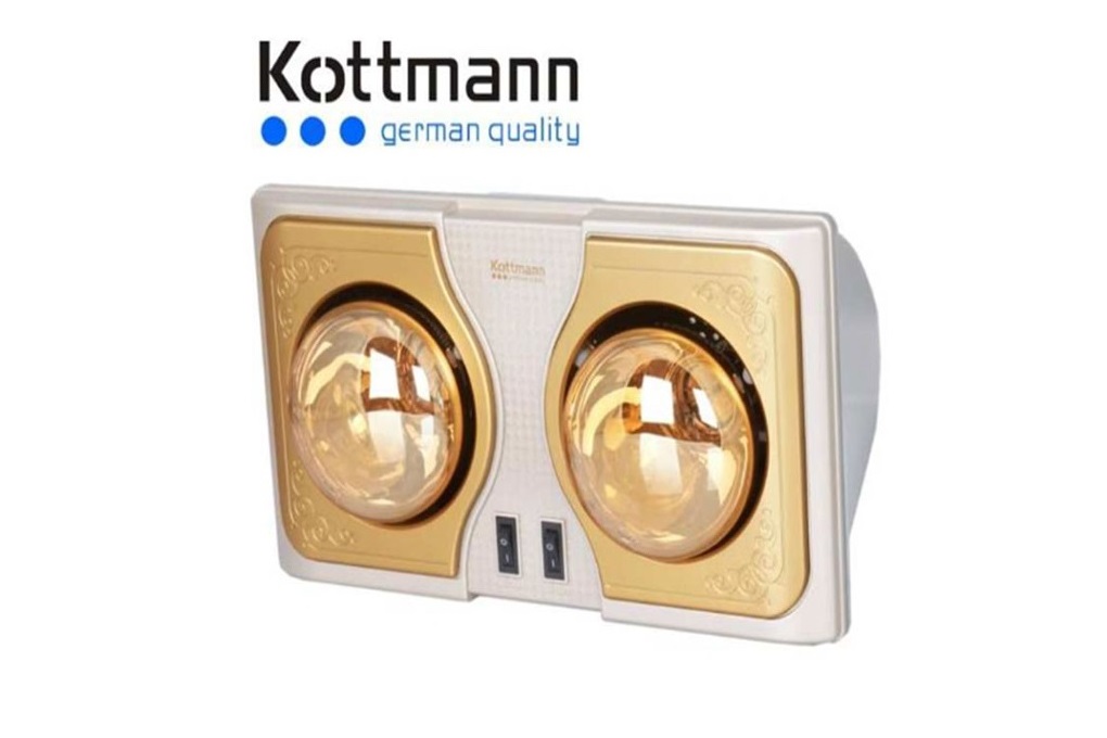 Đèn Sưởi Nhà Tắm Kottmann K2B-NV 2 Bóng Hồng Ngoại