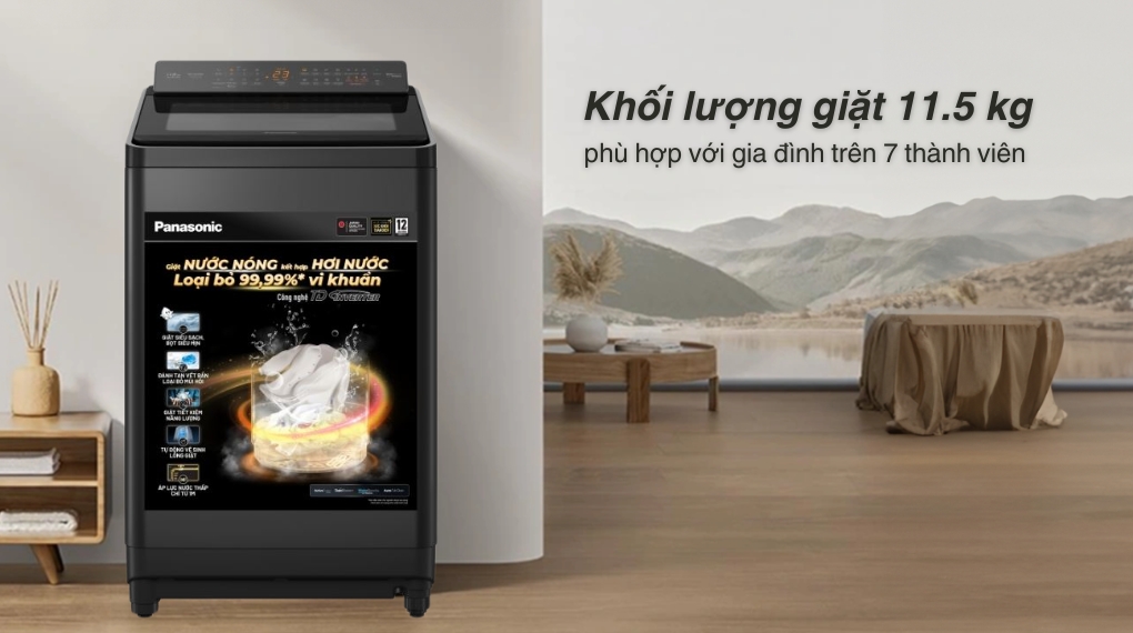 Máy giặt Panasonic Inverter 11.5 Kg NA-FD115V3BV - Khối lượng giặt và chương trình Máy giặt Panasonic Inverter 11.5 Kg NA-FD115V3BV - Khối lượng giặt và chương trình