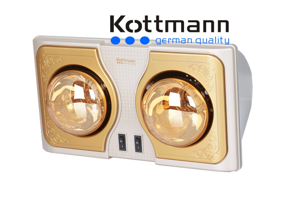 Đèn sưởi nhà tắm Kottmann 2 bóng K2B-H