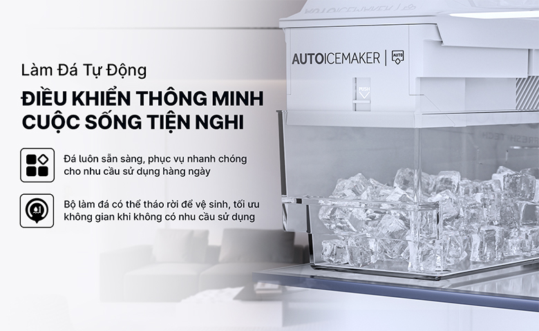 Tủ lạnh Aqua Inverter 455 lít AQR-TA518FA(SL) - Làm đá tự động nhanh chóng