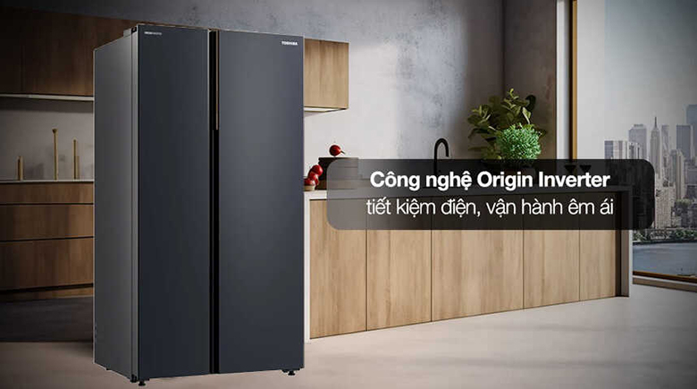 Tủ lạnh Side By Side Toshiba Inverter 711 lít GR-RS910WI-PMV(06)-MG - Công nghệ Origin Inverter tiết kiệm điện hiệu quả