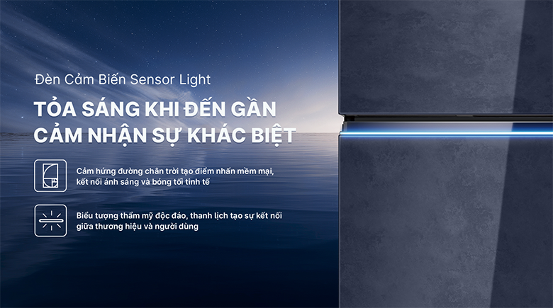 Tủ lạnh AQUA AQR-TA546FA(KGL)U1 có đèn cảm biến