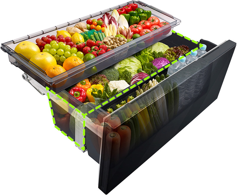 Tủ lạnh Hitachi Inverter  670 lít R-GW670TV(XM) có ngăn rau quả aero-care