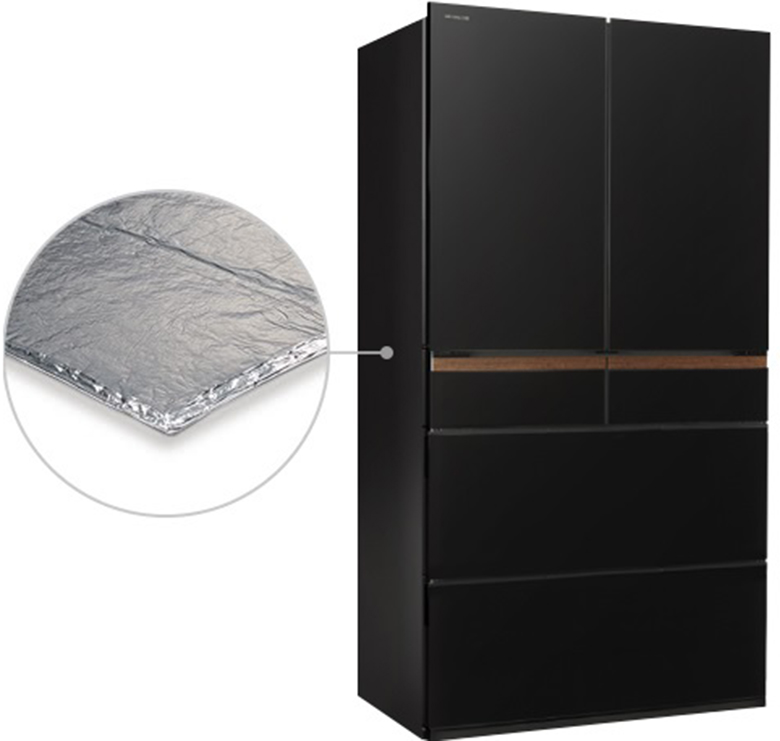 Tủ lạnh Hitachi Inverter R-GW670TV(XM) sử dụng tấm cách nhiệt chân không