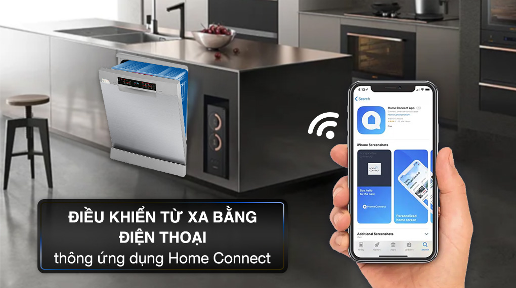 Máy rửa chén độc lập Bosch SMS6ECI93E - Kết nối Wifi Máy rửa chén độc lập Bosch SMS6ECI93E - Kết nối Wifi