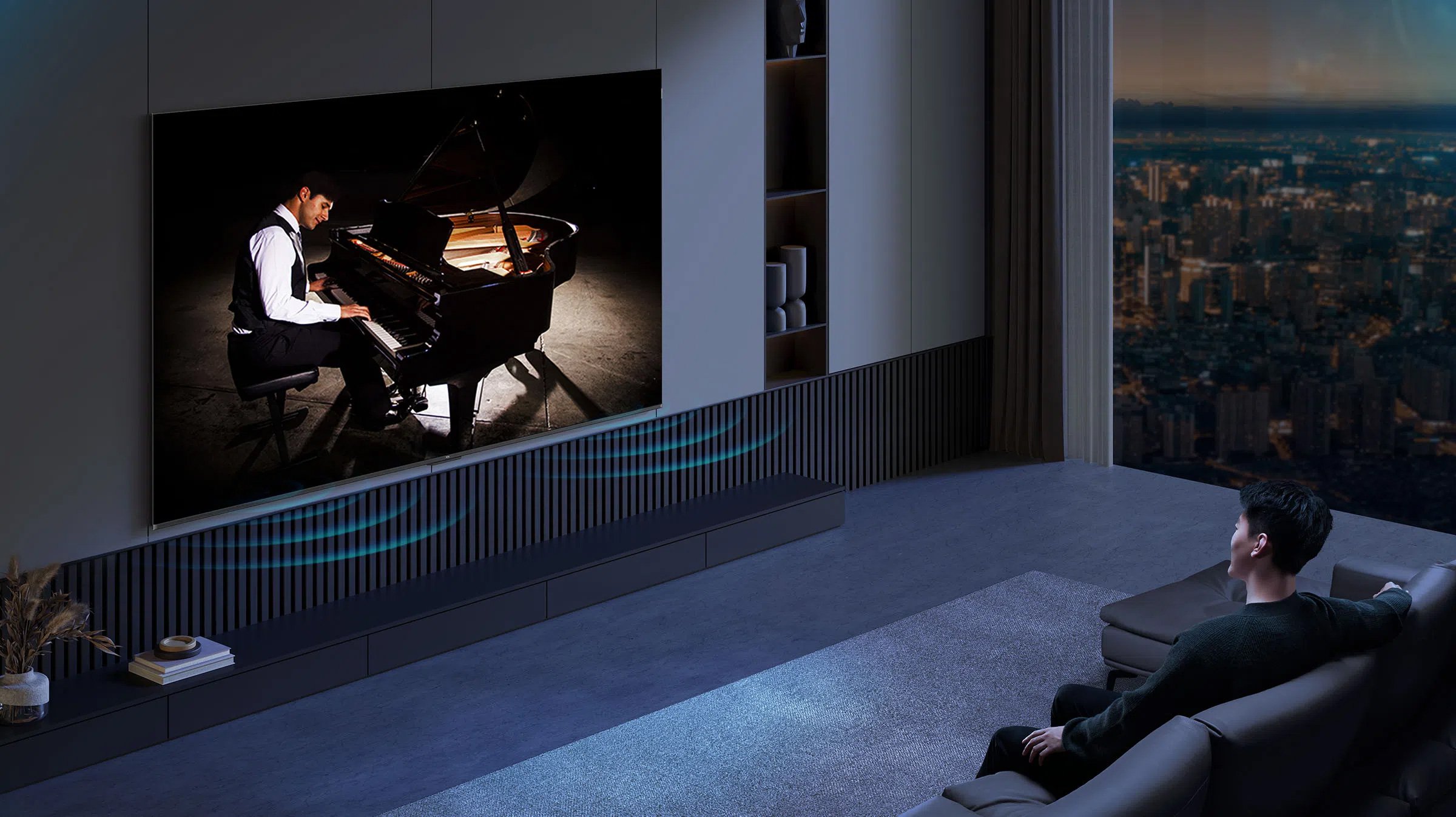 Âm thanh đỉnh cao với hệ thống loa Onkyo 2.1 Google Tivi TCL 98P8K