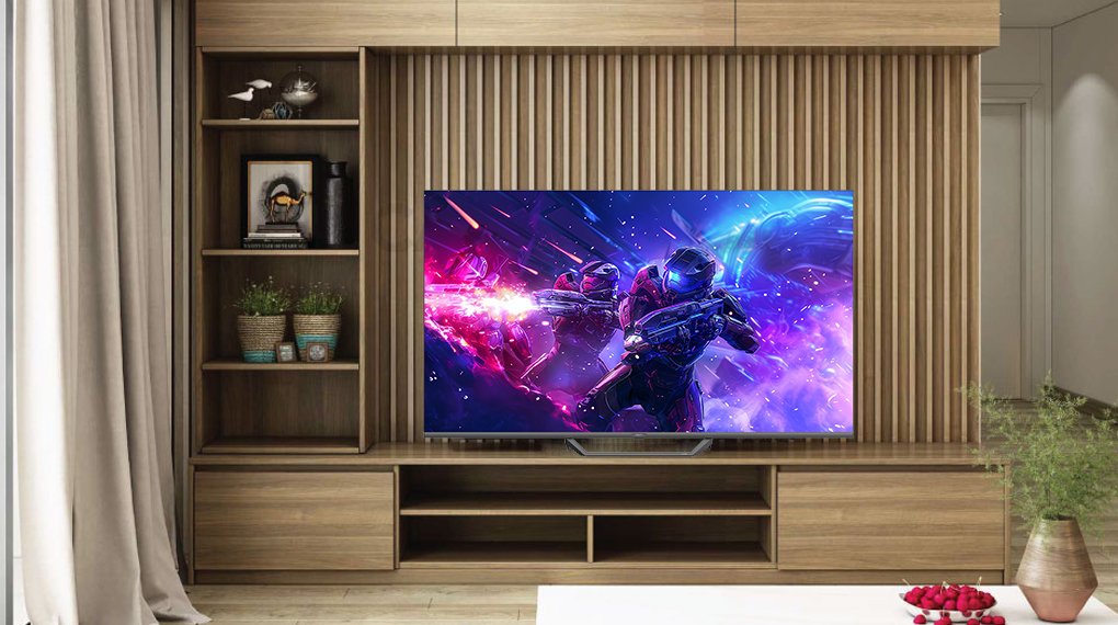 Google Tivi QLED Aqua 4K 55 inch AQT55S80EUX - Thiết kế Google Tivi QLED Aqua 4K 55 inch AQT55S80EUX - Thiết kế
