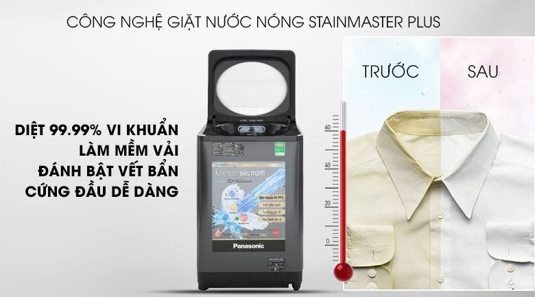 may-giat-panasonic-na-fd10vr1bv-2 NA-FD10VR1BV với công nghệ giặt nước nóng Stainmaster plus