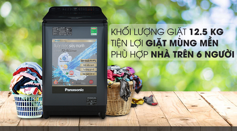 may-giat-panasonic-na-fd12vr1bv-4 NA-FD12VR1BV khối lượng giặt 12,5 Kg phù hợp nhà trên 6 người