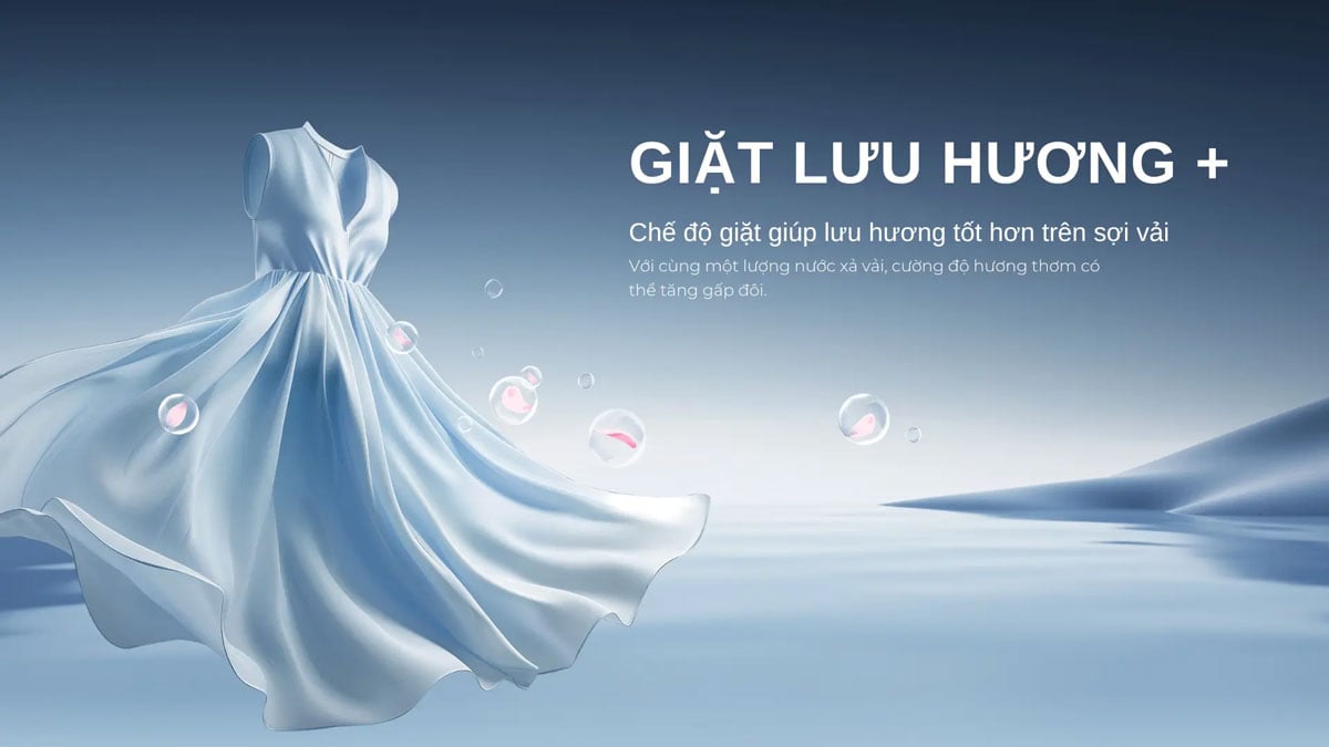 Máy giặt sấy Aqua có chương trình giặt lưu hương thơm Máy giặt sấy Aqua
