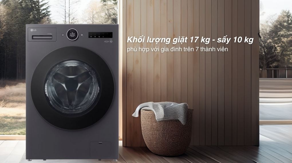Máy giặt sấy LG Inverter giặt 17 kg - sấy 10 kg F2517RNTG - Khối lượng Máy giặt sấy LG Inverter giặt 17 kg - sấy 10 kg F2517RNTG - Khối lượng