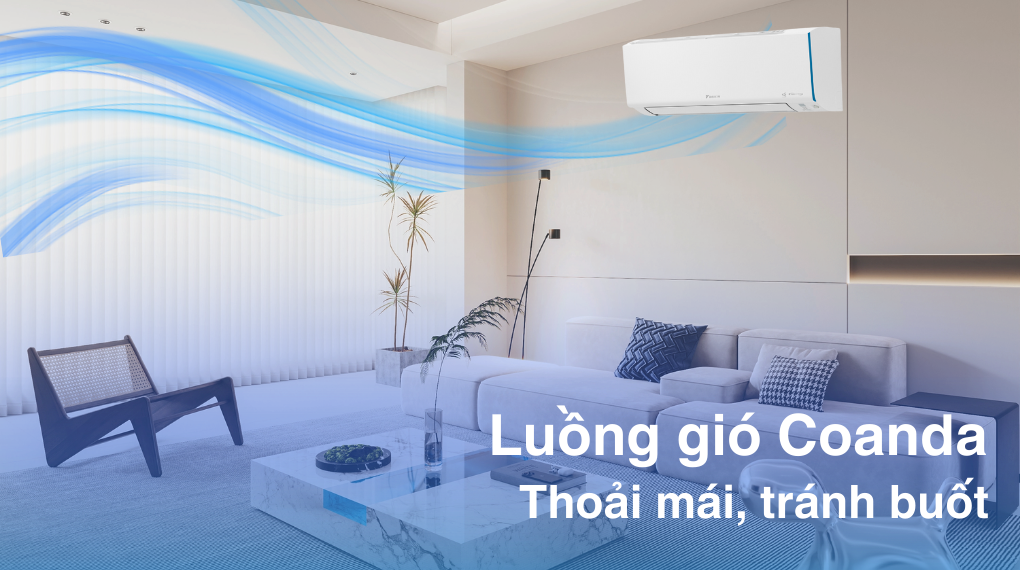 Điều hòa Daikin Inverter 2 chiều 9200 BTU ATHF25XVMV - Cơ chế thổi gió Điều hòa Daikin Inverter 2 chiều 9200 BTU ATHF25XVMV - Cơ chế thổi gió