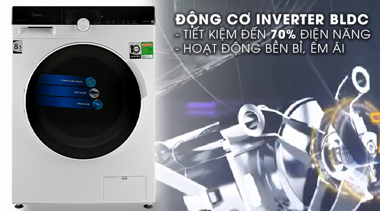 Máy giặt Midea Inverter 8.5 Kg MFK85-1401WK
