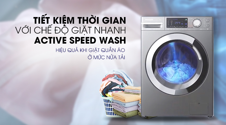 panasonic-na-v10fx1lvt-6 Active Speed wash trên máy giặt NA-V10FX1LVT