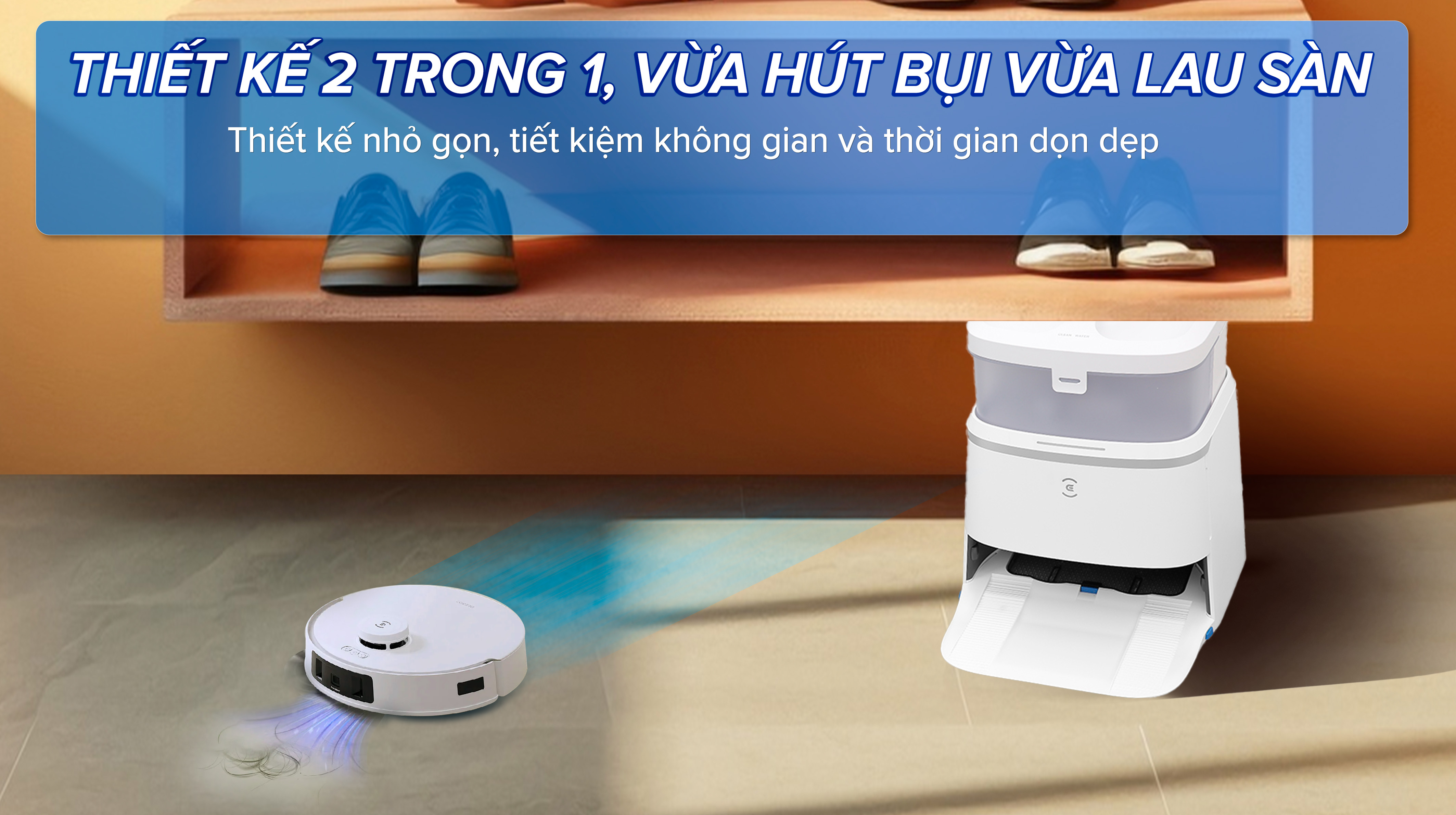 Robot hút bụi lau nhà Ecovacs T30 PRO OMNI - Trắng - Thiết kế