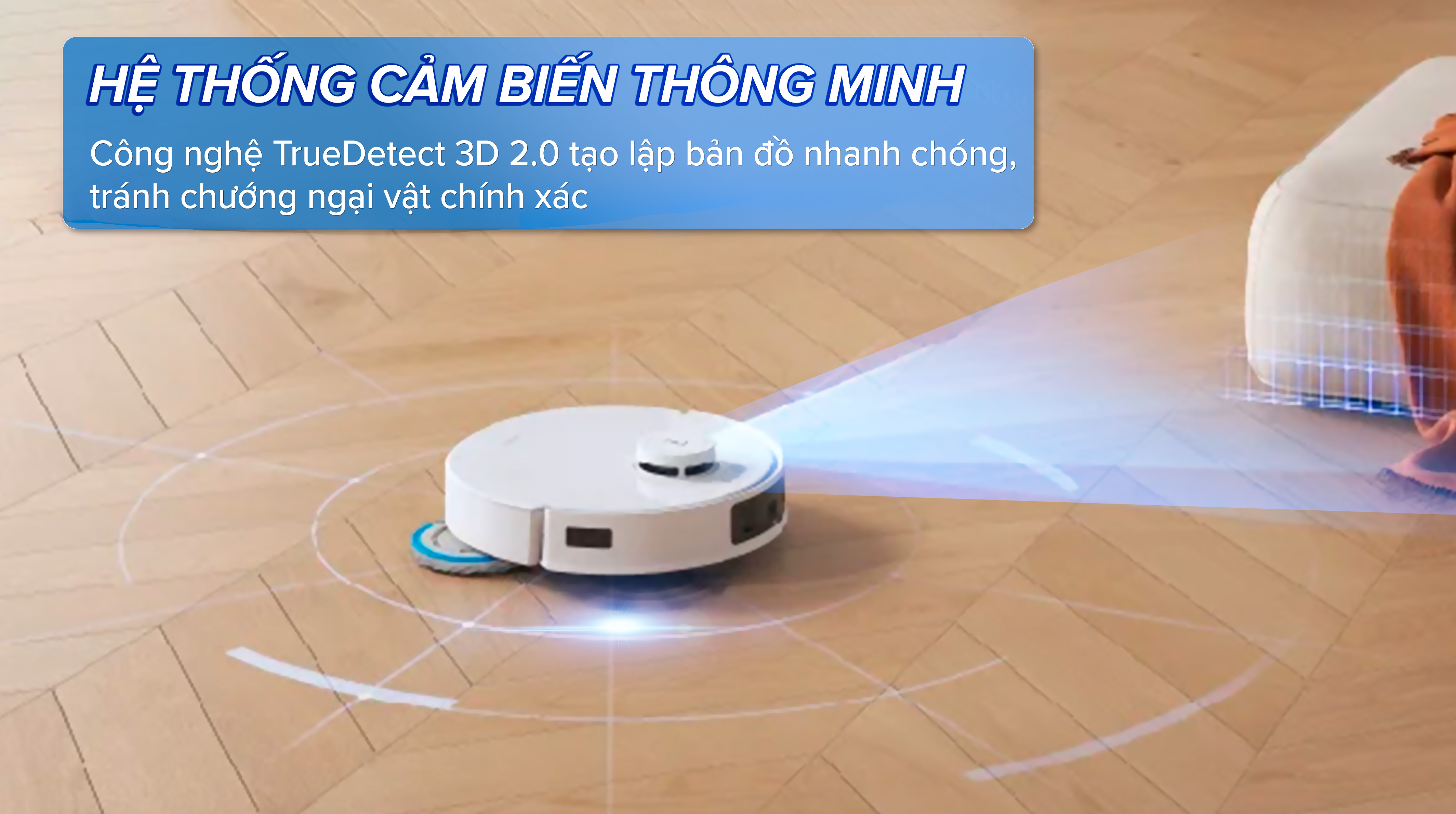 Robot hút bụi lau nhà Ecovacs T30 PRO OMNI - Trắng - Cảm biến thông minh