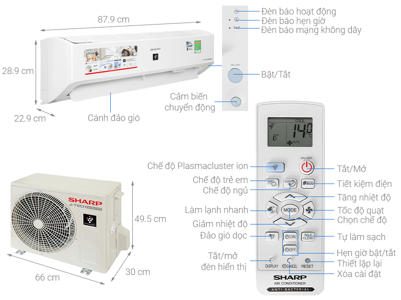 sharp-ah-xp10ymw-note-1 Máy lạnh Sharp Inverter 1 HP AH-XP10YMW