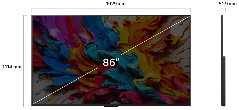Kích thước Tivi LG AI MiniLed Evo QNED 4K 86 inch 86QNED9MASA Kích thước Tivi LG AI MiniLed Evo QNED 4K 86 inch 86QNED9MASA