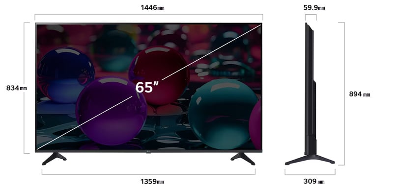 Kích thước Smart TV UHD AI 4K 65 inch LG 65UA7350PSB Kích thước Smart TV UHD AI 4K 65 inch LG 65UA7350PSB
