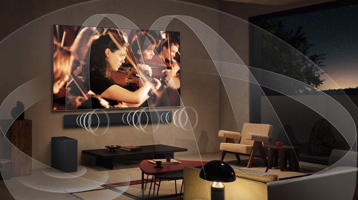 Smart Tivi AI Evo OLED 4K 77 inch LG OLED77G5PSA sử dụng hệ thống loa 4.2 kênh với công suất 60W kết hợp cùng một số công nghệ hiện đại Smart Tivi AI Evo OLED 4K 77 inch LG OLED77G5PSA sử dụng hệ thống loa 4.2 kênh với công suất 60W kết hợp cùng một số công nghệ hiện đại