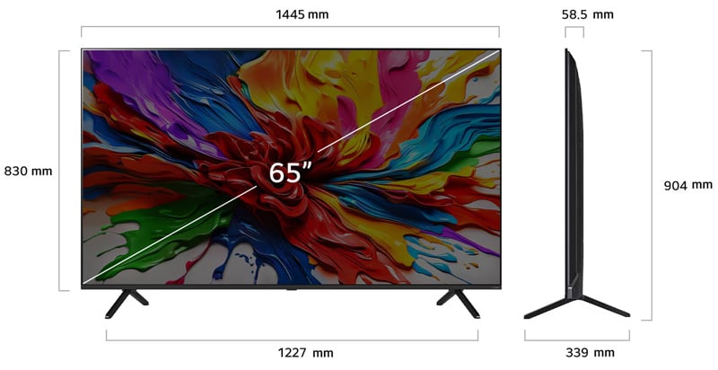 Kích thước Tivi AI Evo LG QNED 4K 65 inch 65QNED92ASA Kích thước Tivi AI Evo LG QNED 4K 65 inch 65QNED92ASA