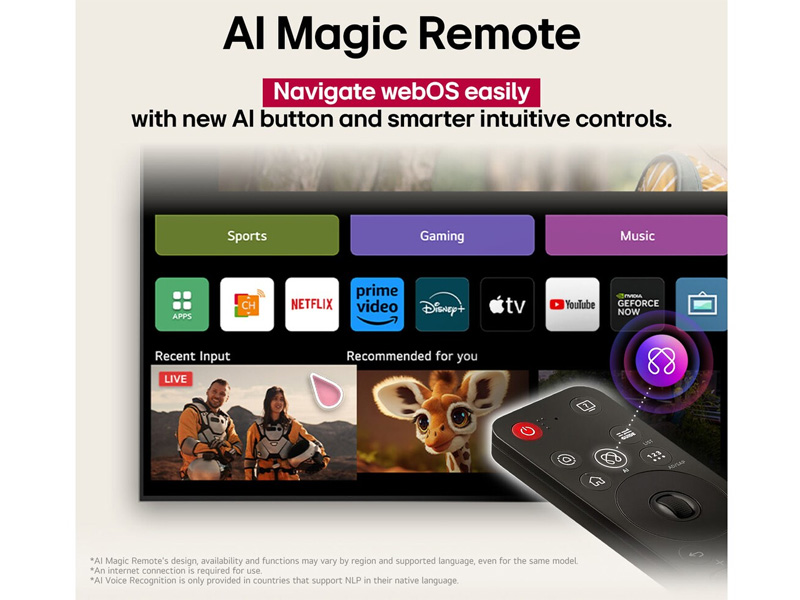 Tivi LG 55 inch 55QNED86ASA trang bị điều khiển AI Magic Tivi LG 55 inch 55QNED86ASA trang bị điều khiển AI Magic