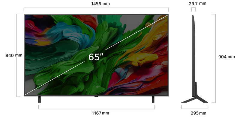 Kích thước Tivi LG QNED evo AI 4K 65 inch 65QNED86ASA Kích thước Tivi LG QNED evo AI 4K 65 inch 65QNED86ASA