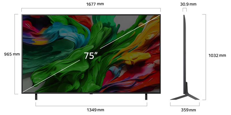 Kích thước Tivi LG QNED evo AI 4K 75 inch 75QNED86ASA Kích thước Tivi LG QNED evo AI 4K 75 inch 75QNED86ASA