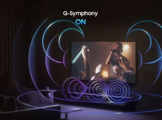 Tivi Samsung 55 inch UA55U8000FKXXV sử dụng công nghệ Q-Symphony Tivi Samsung 55 inch UA55U8000FKXXV sử dụng công nghệ Q-Symphony