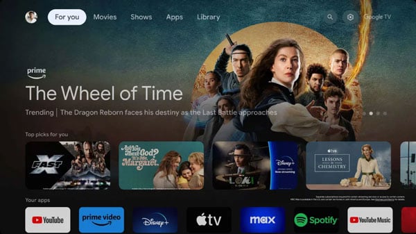 Tivi TCL 65 inch QD-MiniLED 65C6K sử dụng hệ điều hành có giao diện Google TV thân thiện Tivi TCL 65 inch QD-MiniLED 65C6K sử dụng hệ điều hành có giao diện Google TV thân thiện