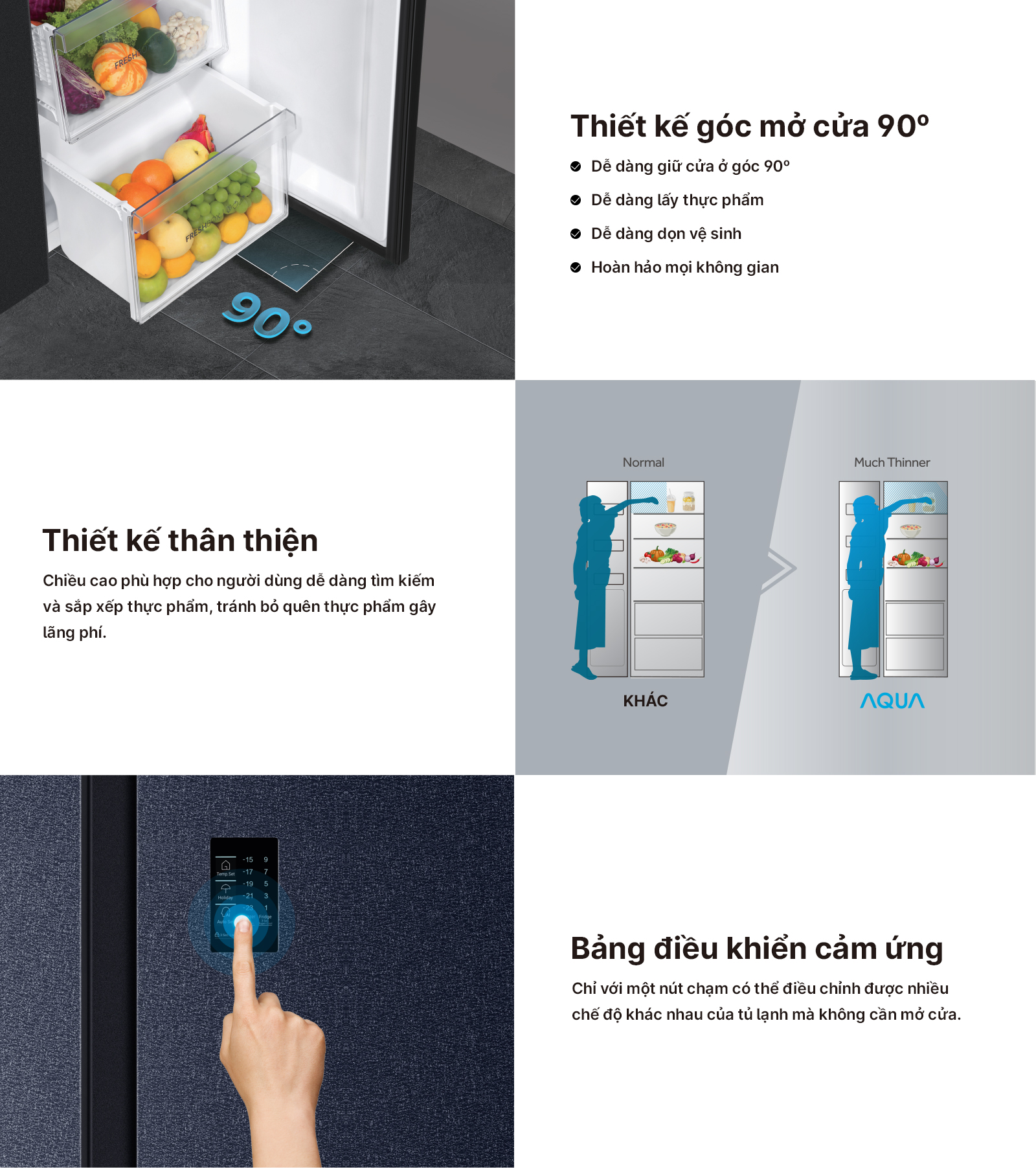 Tủ lạnh Inverter có cảm ứng 1 chạm Tủ lạnh Inverter