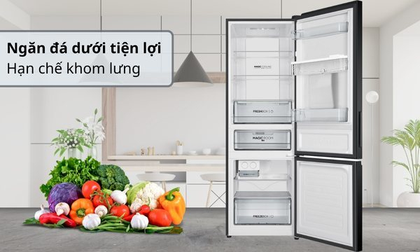 tu-lanh-aqua-inverter-aqr-b380ma-wgp-u1-7 Tủ lạnh Aqua Inverter 320 lít AQR-B380MA(WGP)U1 - Khay đá xoay, lấy đá viên dễ dàng