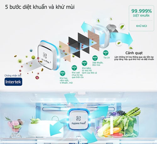 Công nghệ Hygiene Fresh+ trên tủ lạnh LG French Door InstaView 530L màu đen LFB53BLMI giúp kháng khuẩn, khử mùi hiệu quả Công nghệ Hygiene Fresh+ trên tủ lạnh LG French Door InstaView 530L màu đen LFB53BLMI giúp kháng khuẩn, khử mùi hiệu quả