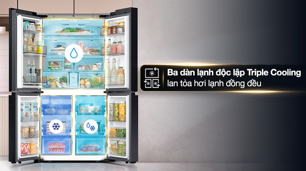 Tủ lạnh Samsung Inverter 636 lít Multi Door RF65DB990012SV - Công nghệ làm lạnh + bảo quản thực phẩm